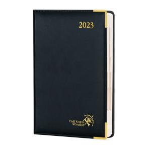 Wholesale Executive A5 Size 2023 Daily Planner Black PU Cover 1 Page Per Day For 365 Days from china suppliers
