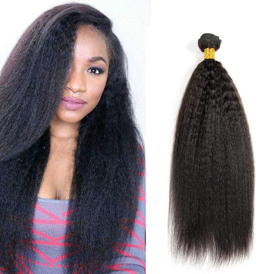 Afro Kinky Straight Malaysian Hair Extensions Bundles 8A Grade No Fiber No