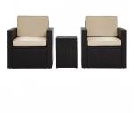 3PCS 2 Seater Rattan Garden Sofa Set Outdoor Cane Wicker Outdoor Rattan Patio