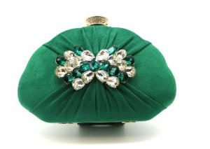Wholesale Fashion Green Evening Handbag , Dinner Clutch Bag Diamond Inlaid 21cm×14.5cm from china suppliers