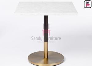 Wholesale Square Contract Marble Meeting Wooden Dinning Table Dual Color Iron Base Material from china suppliers