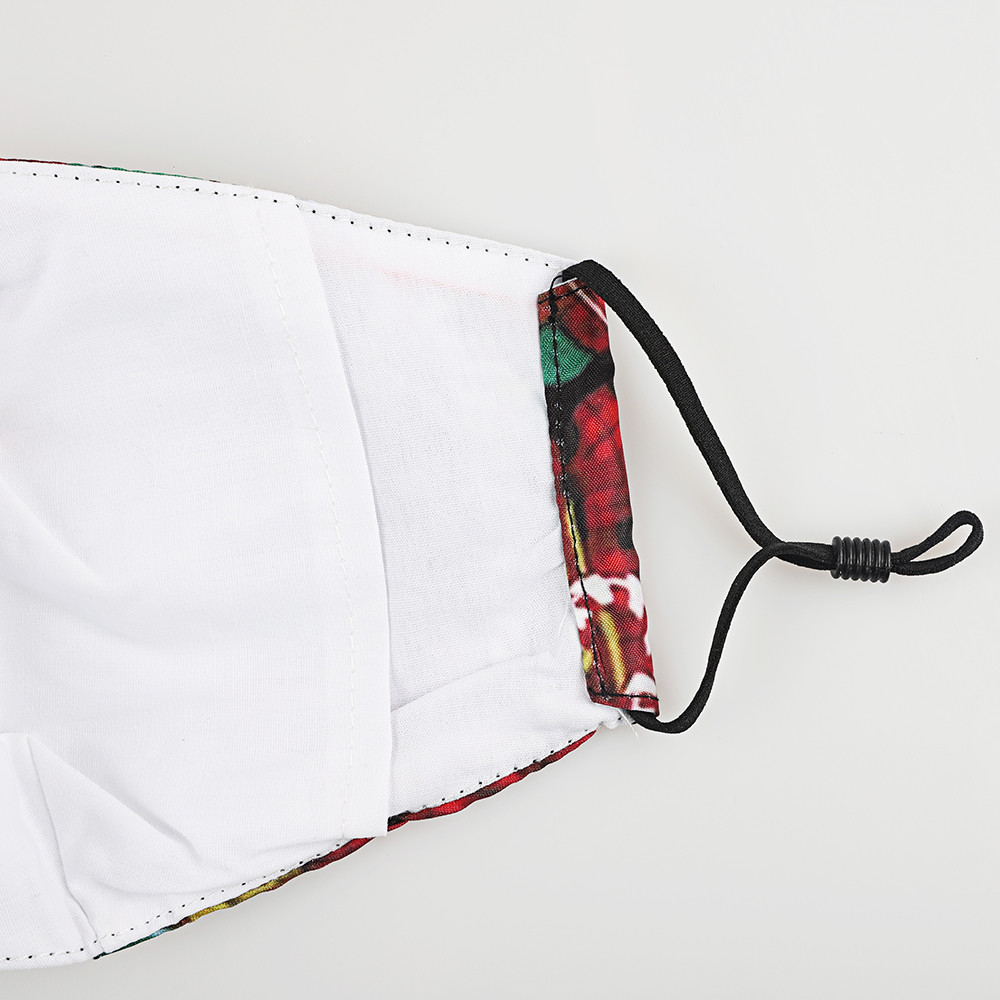 Washable Christmas Cotton Face Mask with Adjustable Loops and Nose