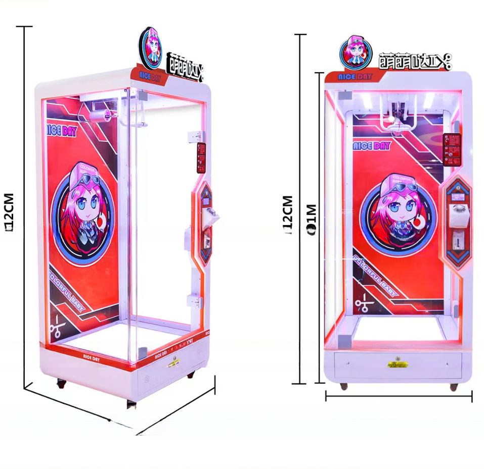 Video game entertainment equipment cute baby scissors toys machine coin operated cutting doll game gift machine