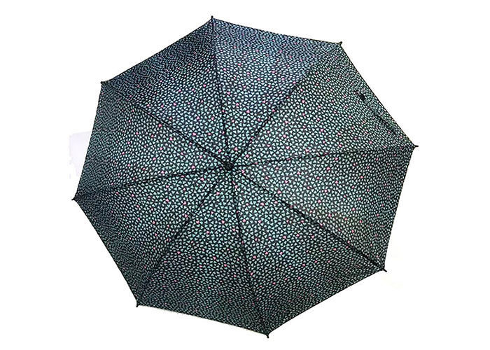 Durability 23 Inch Auto Open Stick Umbrella Fashion Printed Black Frame