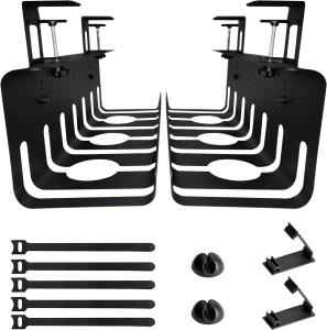 Wholesale Under Desk No-Drill Cable Basket for Cable Management Metal Wire Tray 40cm 43cm 45cm 50cm from china suppliers