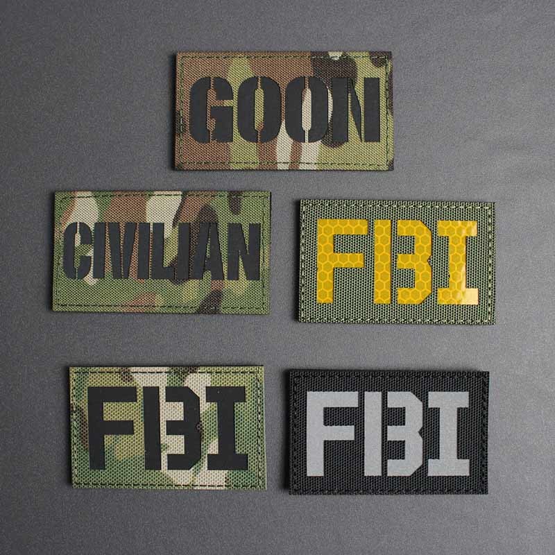 Police Ir Reflective Patches Velcro Hook And Loop Backing Laser Cut Border