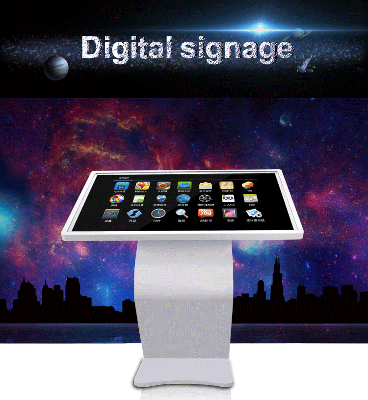Advertisement display all in one pc wifi touch screen 43 Inch totem