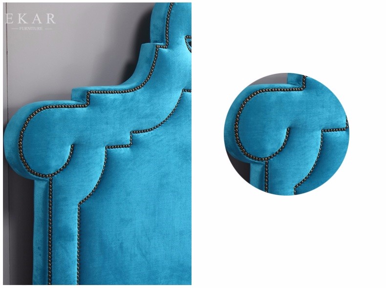 Wooden Bed Models Blue Upholstered Headboard Royal King Size Bed