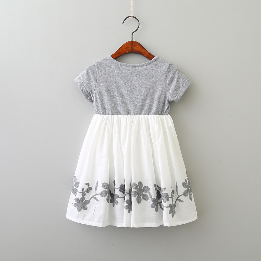 Summer Children'S Clothing Girls Summer Flower Embroidery Dress