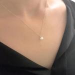 Freshwater Pearl Pendant Necklace in 925 Sterling Silver For Women