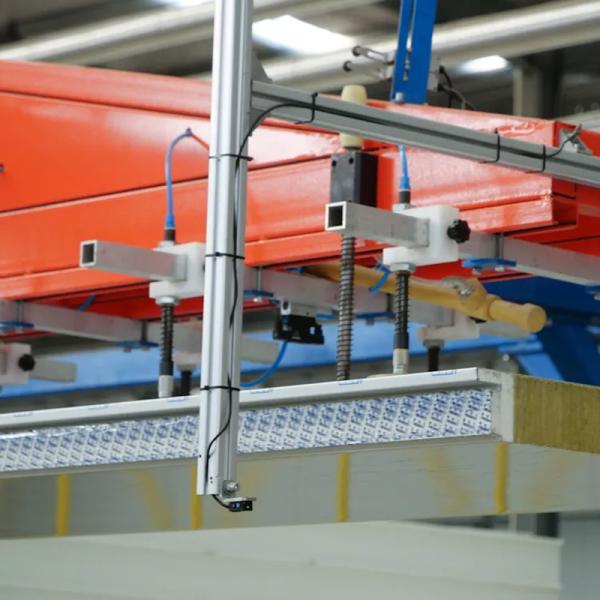 PLC HMI Control System 50 M Length Rock Wool Sandwich Panel Line 380V/50Hz Power Supply