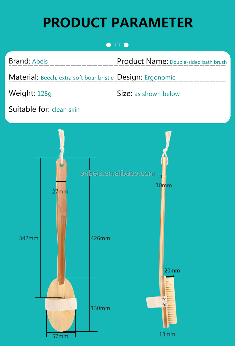 Bristle Sisal Custom Logo Wooden Shower Brush For Exfoliation And Skin Care