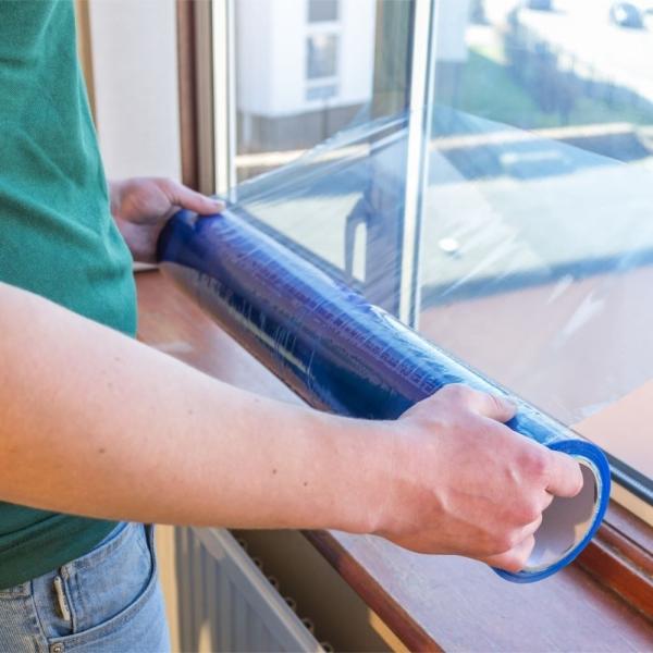 Temporary Protection Anti UV Blue Color PE Protective Film For Window Glass