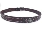 Studded Rivet Real Leather Punk Rock Belt For Male Brown Color