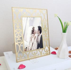 Wholesale Elegant European Style Brass And Glass Picture Frame Desk Top Display from china suppliers