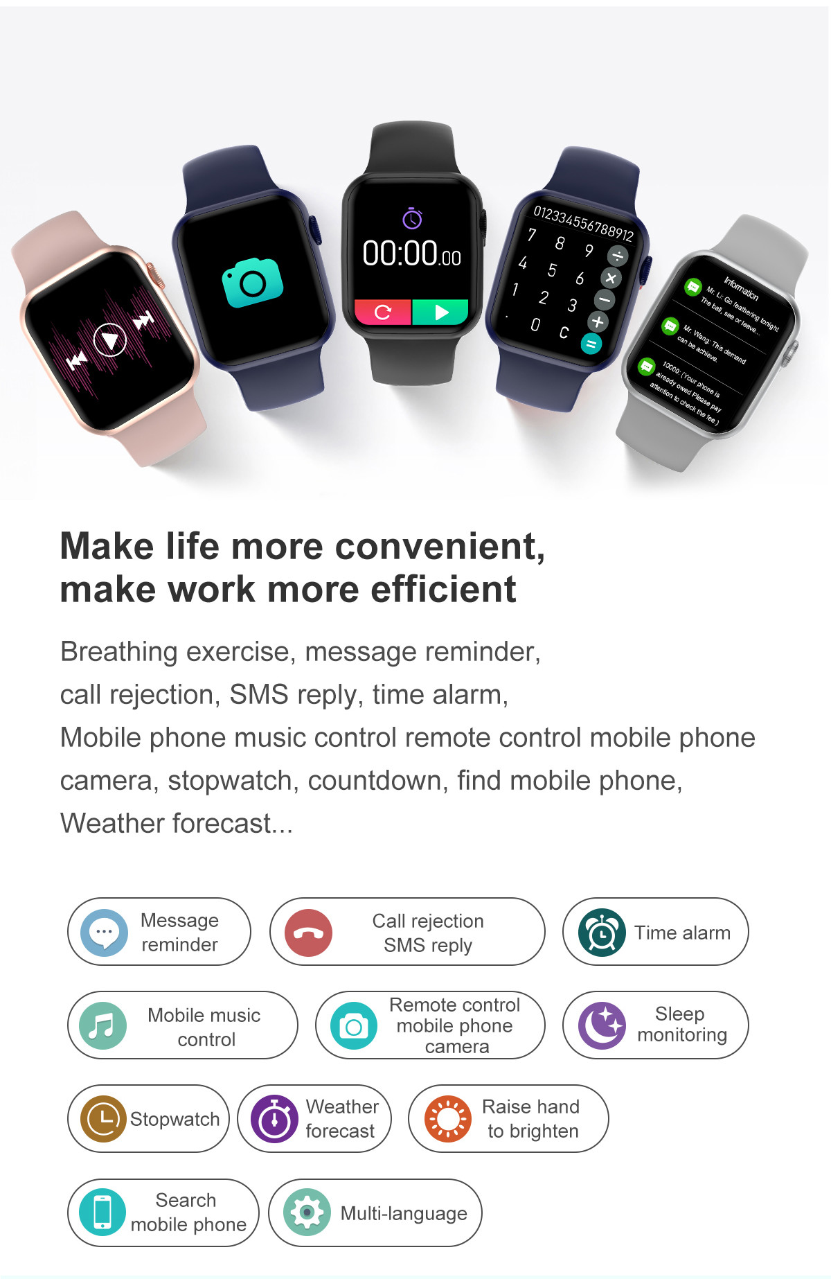 DT100 SMART WATCH 6 SERIES CALL IP68 WATERPROOF WOMEN MEN SMARTWATCH ECG HEART RATE BLOOD PRESSURE