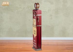 Wholesale Antique Wooden Storage Cabinet Red Color Decorative Wood Floor Clock Gas Pump Storage Rack from china suppliers
