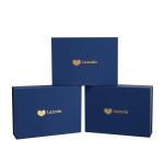 Navy Blue Custom Luxury Cosmetic Packaging Gift Boxes For Perfume Glass Bottle