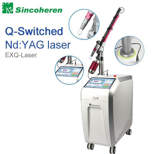 Quality Q Switched Nd YAG Laser Tattoo Removal Machine , Laser Treatment For Birthmark / Nail Fungus for sale