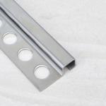 Curving Corner Tile Profile Silver Stainless Steel Tile Trim 10mm Round Shape