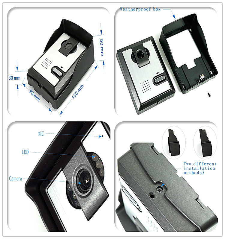 CK-105 @ 7 Inch color screen and intercom unlock by swipe ID card video door phone for villa