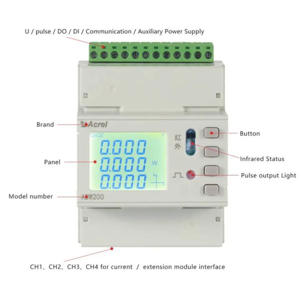ADW210 IoT Wireless Multi Circuit Energy Meter RS485 With LCD Display