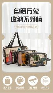Wholesale TRANSPARENT PVC STORAGE BAG PORTABLE INTERNET CELEBRITY PORTABLE WATERPROOF TOILETRY BAG COSMETICS MULTI-FUNCTIONAL LARG from china suppliers