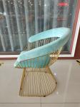 Sponge Seat Cushion 37cm Wrought Iron Dining Chair