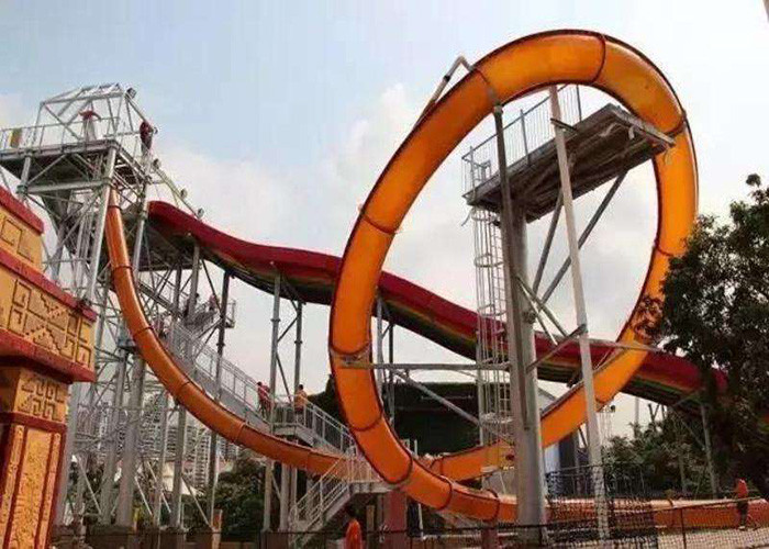 Fiberglass FRP Boomerang Indoor Water Park Slide For Children Adults