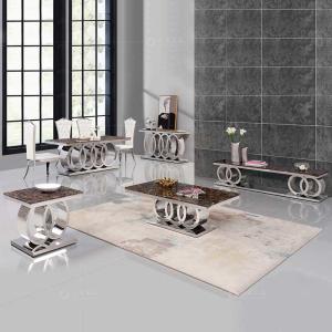 Wholesale Modern Living Room Stainless Steel Coffee Table 20mm Marble Dining Table from china suppliers