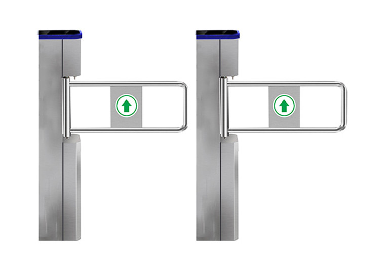 SUS304 DC24V Swing Barrier Turnstile RS232 With LED Indicator