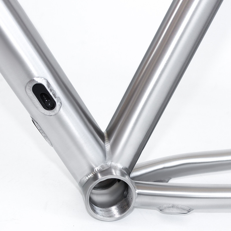 Raw Color Titanium Road Bicycle Frames Frameset Tapered Headset Rustproof