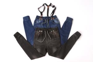 Wholesale Stockpapa Men's Denim Joggers Pants With Detachable Braces from china suppliers