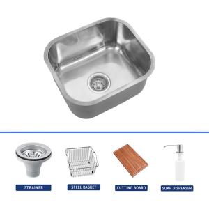 Wholesale Modern Undermount Stainless Steel Kitchen Sink 220mm Depth Brushed Easy To Clean from china suppliers