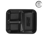 Microwave Safe Disposable Plastic Food Containers 3 Compartment Clear Takeaway