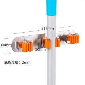 Wholesale 304 stainless steel Wall Mounted Organizer Reusable Tool Gripper Mop Broom Holder hook from china suppliers