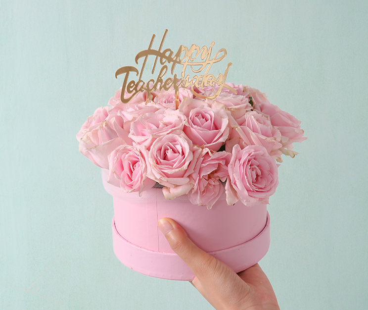 Hexagon Shape Cardboard Paper Box for Roses and Ice Flowers 28*17*14cm or Custom Size