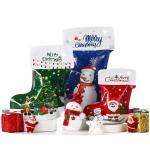 Christmas Socks Stand Up Aluminium Pouches Decorations Plastic Reasable Food