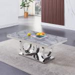 Italian Style Length 130cm Square Marble Coffee Table Stable Stainless Steel