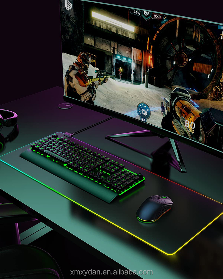Gaming Style LED Marquee Mouse Pad Charger Extended Desk Mat RGB Customised 3Xl Blank