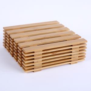 Wholesale Small Porous Blank Bamboo Coasters For Succulent Plant Pot Tray 3.2 Inch from china suppliers
