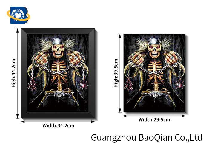 PET / PP 3D Lenticular Pictures , 3D Printing Service Atrocious Ghost Skull Wall Paper