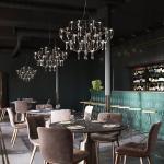 Modern Crystal Ceiling Chandelier Lighting Stainless Steel Fireflies Pendant