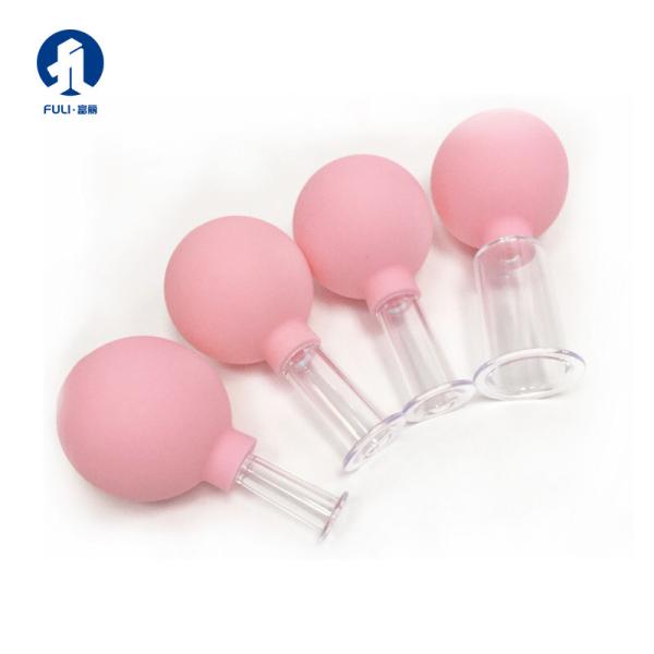 Pink 15/25/35/55mm 4 pcs Reusable Cupping Set 4 Silicone Cupping Massage Vacuum