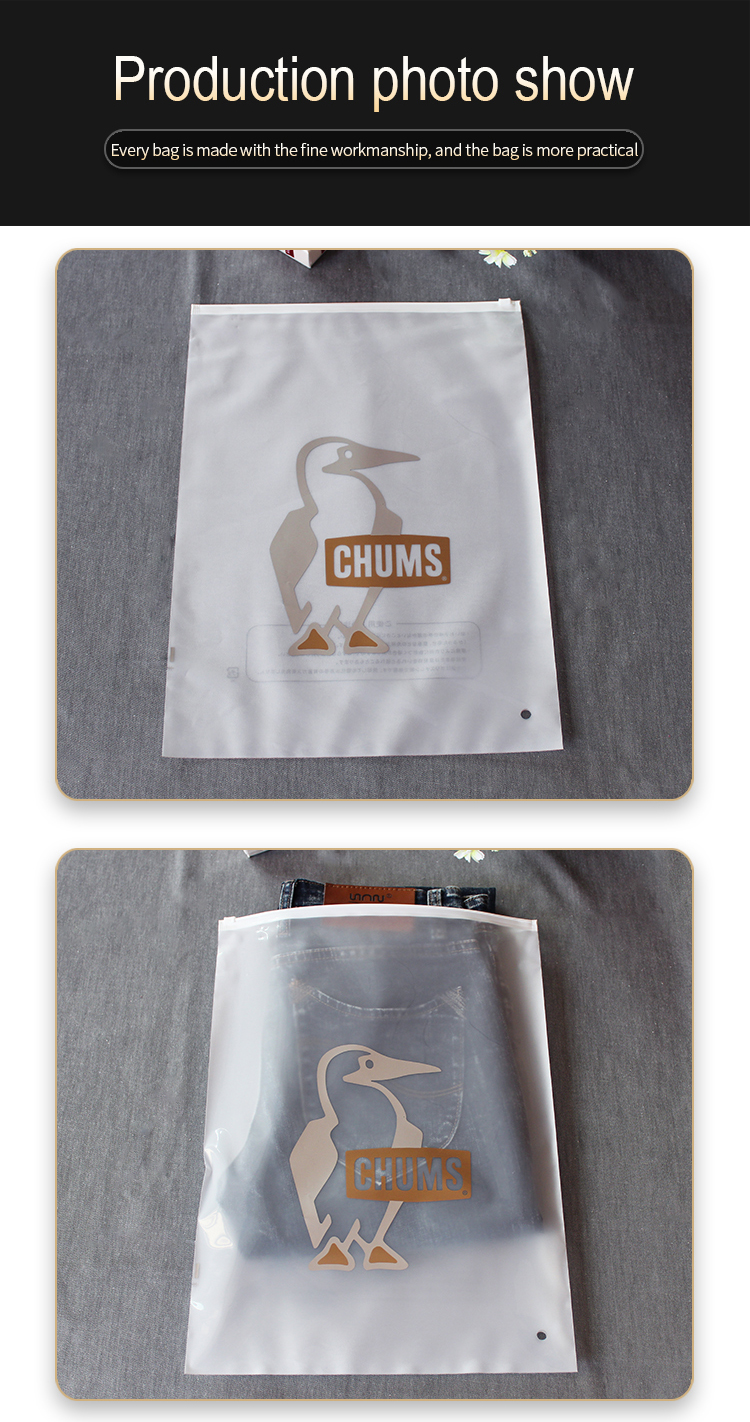 PVC Slider Frosted Zipper Bag ,Plastic Packing Bag With Zipper, Resealable Poly Bags
