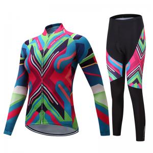Wholesale Female Jersey Long Sleeve Cycling Suit Cycling Clothing Suits Colorful from china suppliers