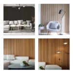 Ceiling Natural Oak Acoustic Slat Wood Wall Panels Fire Retardant