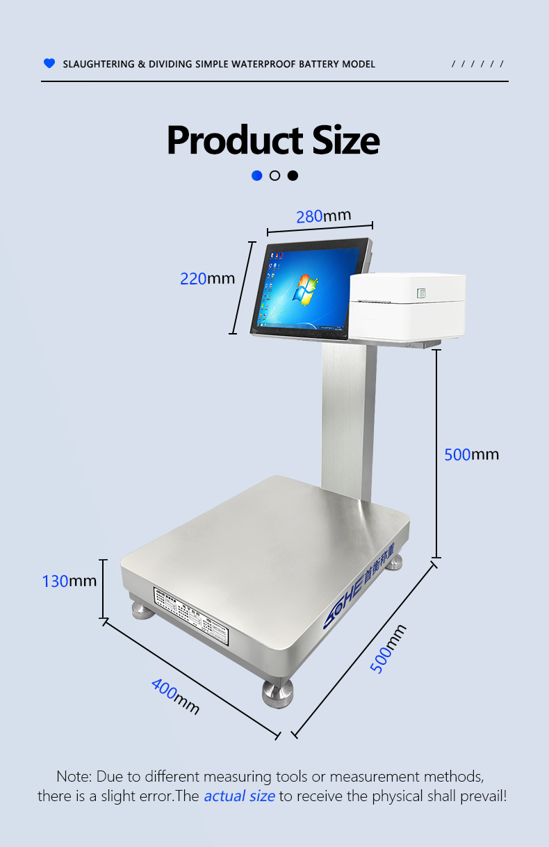 60KG SOHE Battery Simple Waterproof Smart Industrial Weighing Scales Platform Print Laber Scale