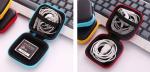 Headphones package EVA fabric 7.5*7.5*3cm black color logo customized