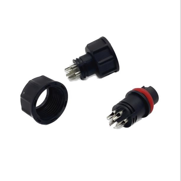 Female Ethernet Cable Circular Power Connector M13 5Pin 4 AMPS